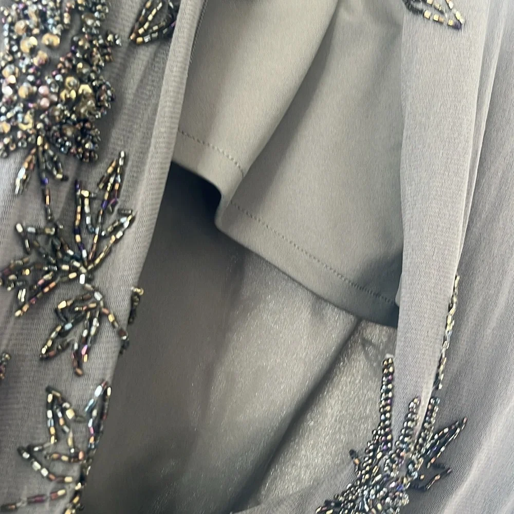 SUE WONG Vintage Nocturne Beaded Gown and scarf wrap - Picture 12 of 17